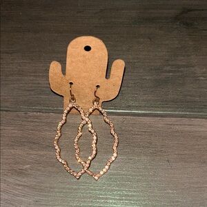 Sparkling Gold-Tone Dangle Earrings